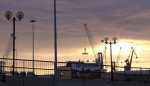 Blick vom Parkplatz Statione Marittima in Livorno